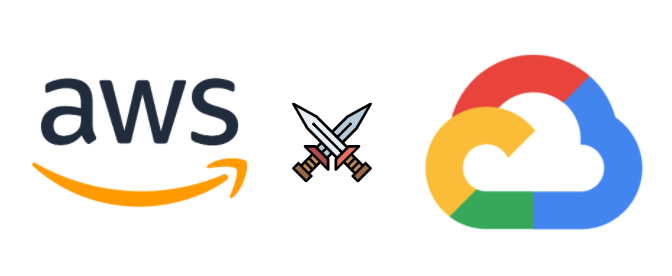 Various Amazon Web Services (AWS) and Google Cloud Platform (GCP) services